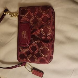 Coach Burgundy Wristlet